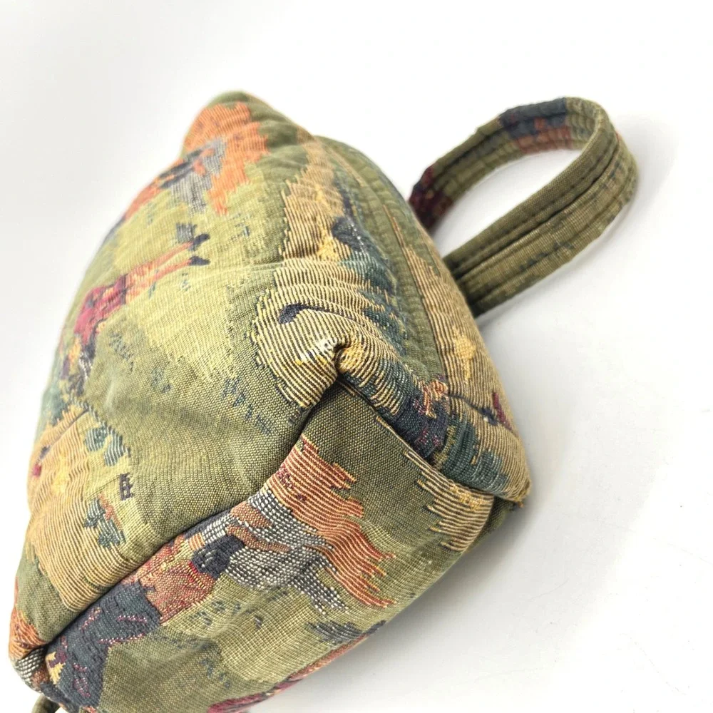 Vintage Golf Tapestry Crossbody Bag Green Scenic Woven Shoulder Purse